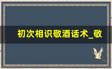 初次相识敬酒话术_敬酒夸赞女士