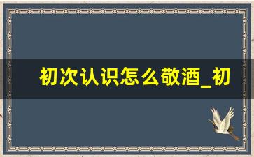 初次认识怎么敬酒_初次相识敬酒话术