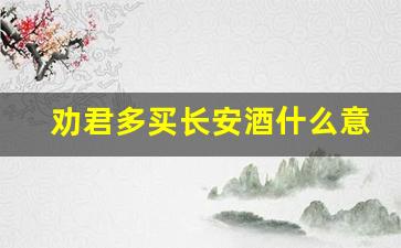 劝君多买长安酒什么意思_劝君多买长安酒南陌东城占取春