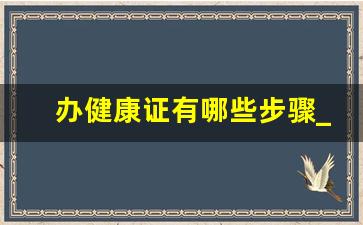 办健康证有哪些步骤_健康证是直接去医院办理吗