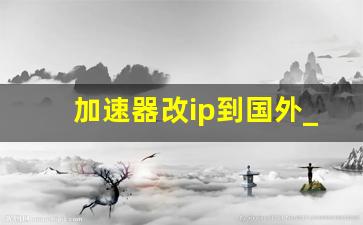 加速器改ip到国外_免费海外网络连接器