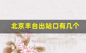 北京丰台出站口有几个_北京丰台站出站口位置