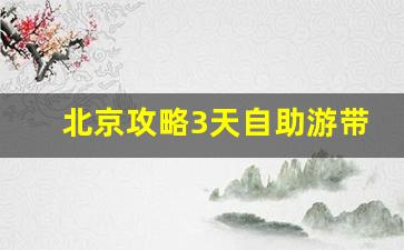 北京攻略3天自助游带孩子_三天带孩子适合去哪里旅游