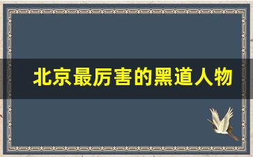 北京最厉害的黑道人物_京城最有权势的家族