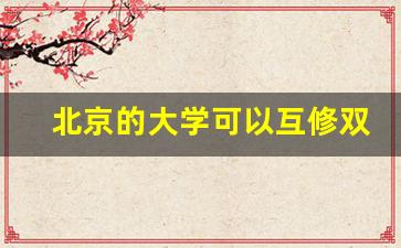 北京的大学可以互修双学位吗_北京大学研究生可以修双学位吗