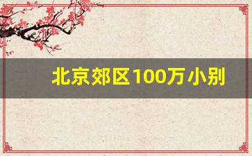 北京郊区100万小别墅_白菜价10万一栋的别墅