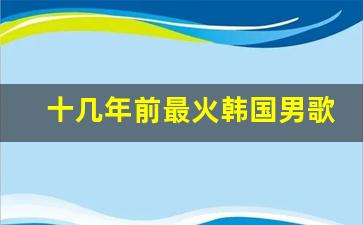 十几年前最火韩国男歌手_中国最火男歌手