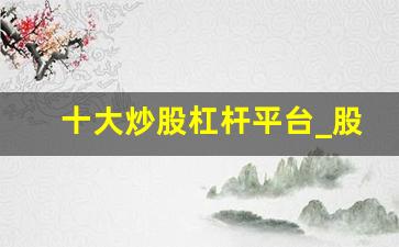 十大炒股杠杆平台_股票开户证券公司哪家好