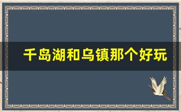 千岛湖和乌镇那个好玩点_去西溪还是乌镇比较好玩