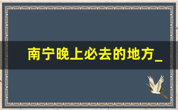 南宁晚上必去的地方_南宁最旺的夜市街