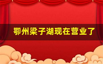 卾州梁子湖现在营业了吗_梁子湖几号开湖