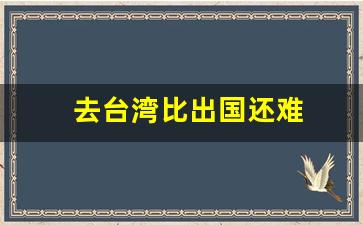 去台湾比出国还难