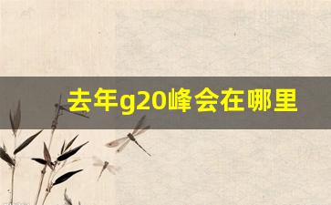 去年g20峰会在哪里开_哪八个国家不参加g20会议