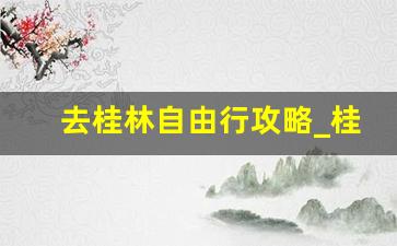 去桂林自由行攻略_桂林自驾游3到4天求个详细攻略