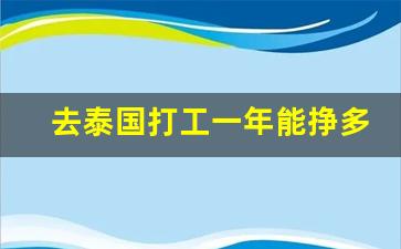 去泰国打工一年能挣多少钱_泰国打工危险吗