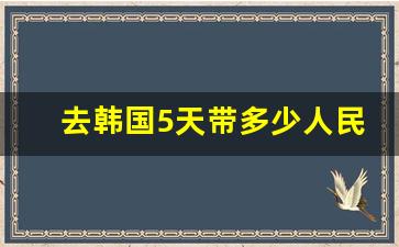 去韩国5天带多少人民币