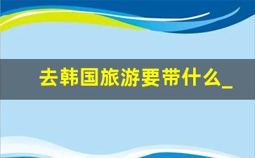 去韩国旅游要带什么_去韩国旅游需要带吃的吗