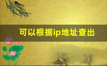 可以根据ip地址查出具体地址吗_查询网域名查询ip