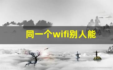 同一个wifi别人能用我没网