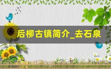 后柳古镇简介_去石泉住县城还是后柳古镇