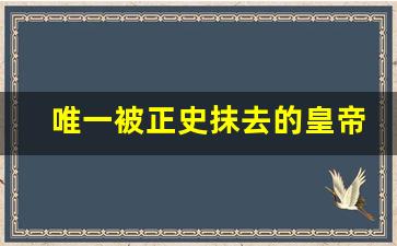 唯一被正史抹去的皇帝