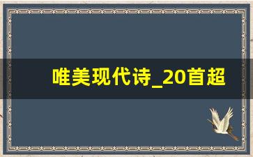 唯美现代诗_20首超短的现代诗