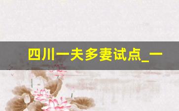 四川一夫多妻试点_一妻多夫女生们高兴吗