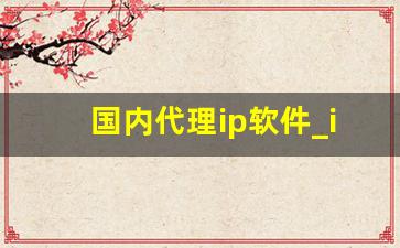 国内代理ip软件_ip软件免费版