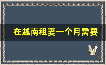 在越南租妻一个月需要多少人民币_老挝租妻可以二人住一间吗