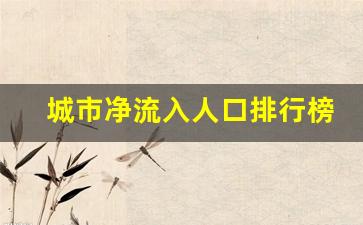 城市净流入人口排行榜_2022流入人口城市排行榜最新