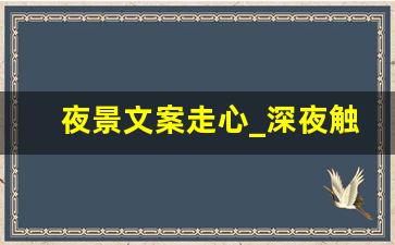 夜景文案走心_深夜触动心灵的句子