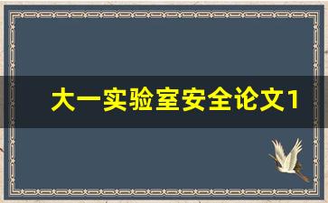 大一实验室安全论文1500字_安全论文3000字