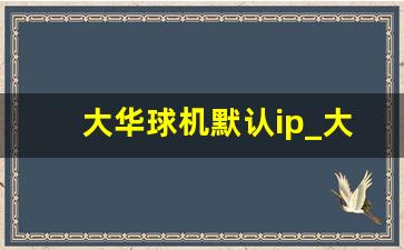 大华球机默认ip_大华球机初始密码是多少