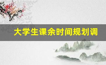 大学生课余时间规划调查心得体会_关于大学生课余时间管理的调查报告