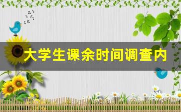 大学生课余时间调查内容有哪些_大学生课余生活调查