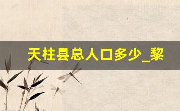 天柱县总人口多少_黎平县人口总数2023年