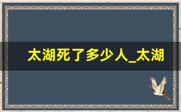 太湖死了多少人_太湖里面为什么没有船