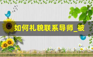 如何礼貌联系导师_被导师婉拒了还要再争取吗