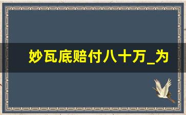 妙瓦底赔付八十万_为什么不打击妙瓦底