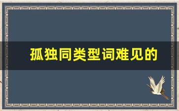 孤独同类型词难见的