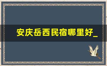 安庆岳西民宿哪里好_岳西朱二宿民宿