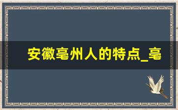 安徽亳州人的特点_亳州女孩人品怎么样