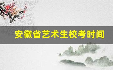 安徽省艺术生校考时间_艺考校考时间