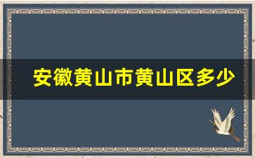 安徽黄山市黄山区多少人口