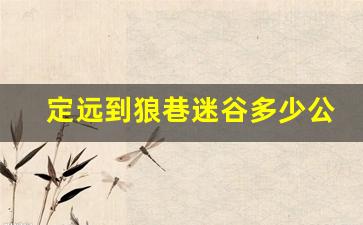 定远到狼巷迷谷多少公里_定远县那种地方谁知道