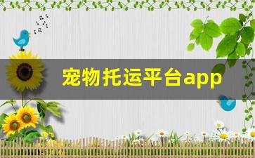 宠物托运平台app