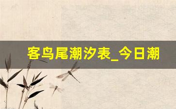 客鸟尾潮汐表_今日潮汐表