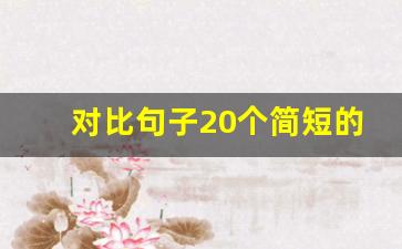 对比句子20个简短的_小学生100句对比句