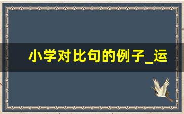 小学对比句的例子_运用对比的手法仿写