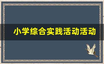 小学综合实践活动活动名称_小学寒假综合实践活动